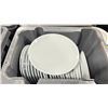 Image 2 : 7 BINS OF 8" WHITE COMMERCIAL RESTAURANT SIDE PLATES *PLASTIC CRATES INCLUDED*