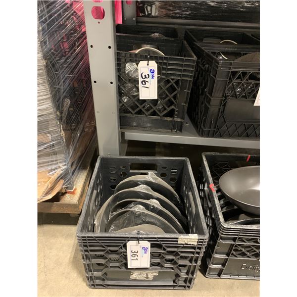 3 CRATES OF MATTE BLACK OVAL SERVING BOWLS 12" X 8" *CRATES INCLUDED*