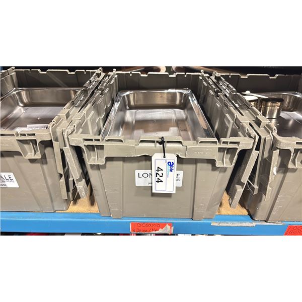 STAINLESS 22" X 14" COMMERCIAL RESTAURANT CHAFING DISH IN CRATE *MISSING BOTH CHAFER FUEL CELL