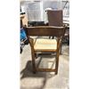 Image 3 : STACK OF 25 DARK WOOD FOLDING EVENT CHAIRS ON MOBILE CHAIR CART *CART INCLUDED*
