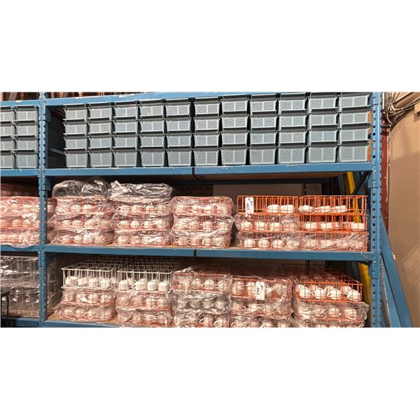 SHELF OF COMMERCIAL RESTAURANT TRAYS OF TEA MUGS & ESPRESSO MUGS *TRAYS INCLUDED*