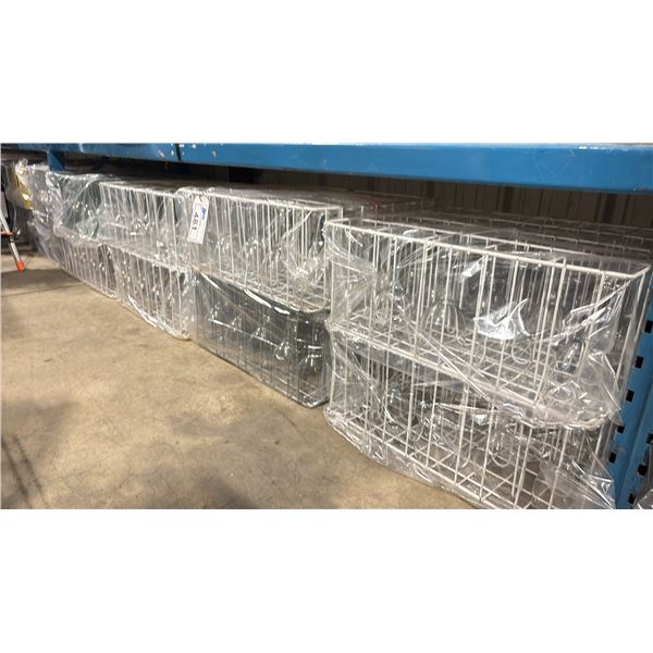 SHELF OF COMMERCIAL RESTAURANT TRAYS OF WINE GLASSES *TRAYS INCLUDED*