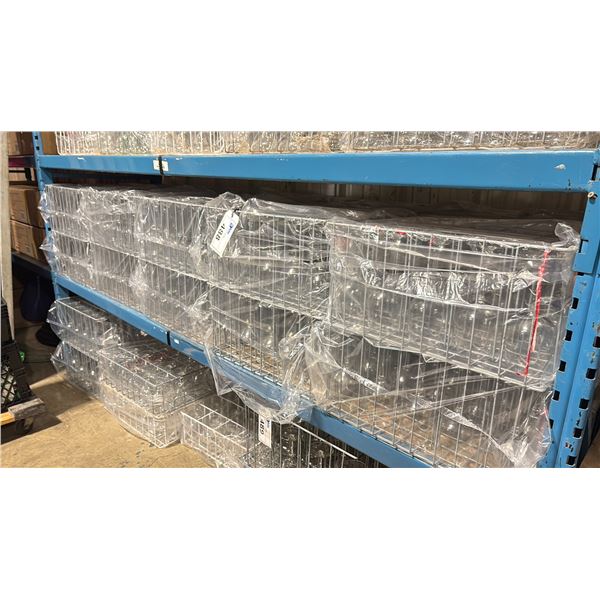 SHELF OF COMMERCIAL RESTAURANT TRAYS OF WINE GLASSES *TRAYS INCLUDED*