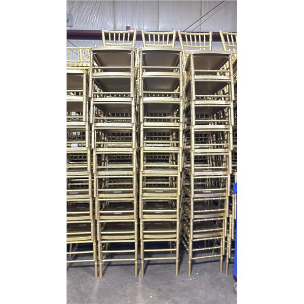 STACK OF 9 GOLD RESIN CHIAVARI EVENT 18  CHAIRS