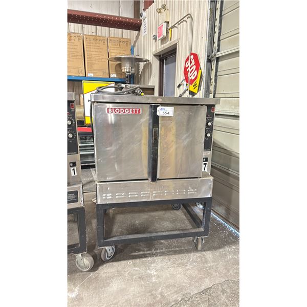 BLODGETT ZEPHAIRE 200-G STAINLESS STEEL COMMERCIAL GAS CONVECTION OVEN ON MOBILE STAND
