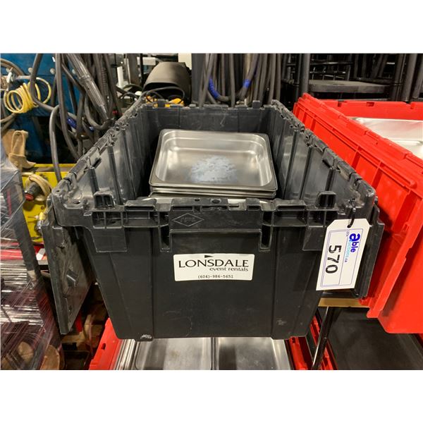 BIN OF 12.75  X 10.35  COMMERCIAL RESTAURANT STAINLESS INSERTS *BIN INCLUDED*