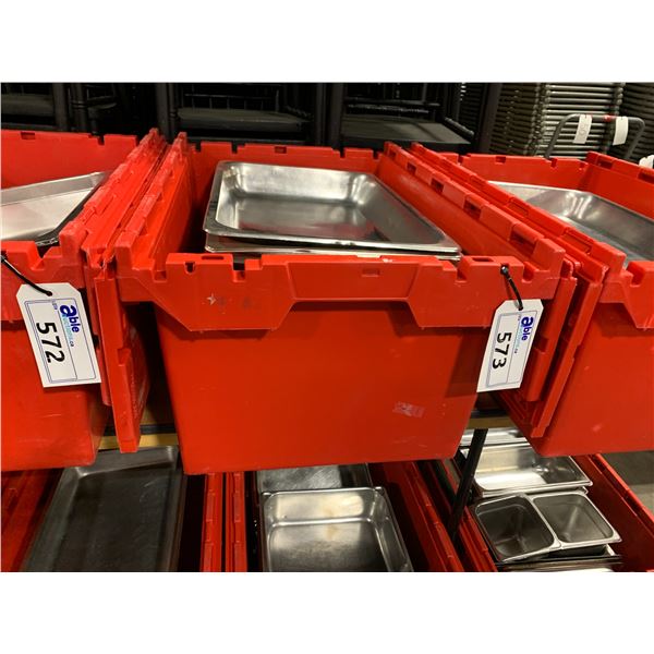 BIN OF 21" X 13" COMMERCIAL RESTAURANT STAINLESS INSERTS