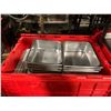 Image 2 : BIN OF 12.5 X 10.5 STAINLESS METAL INSERTS AND SMALL BAKING TRAYS *BIN INCLUDED*