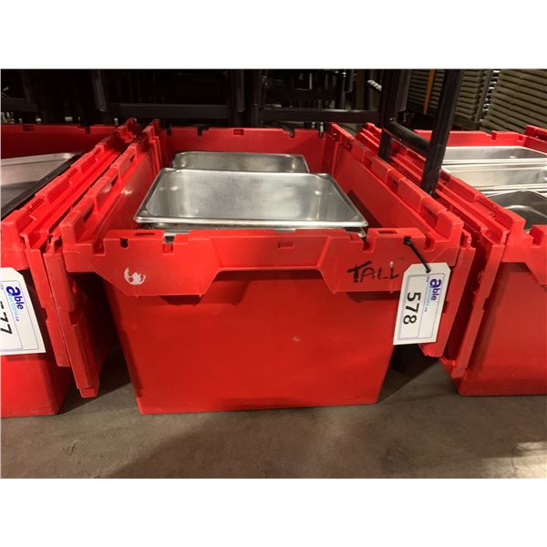 BIN OF 12.5 X 10.5 STAINLESS COMMERCIAL RESTAURANT INSERTS *BIN INCLUDED*