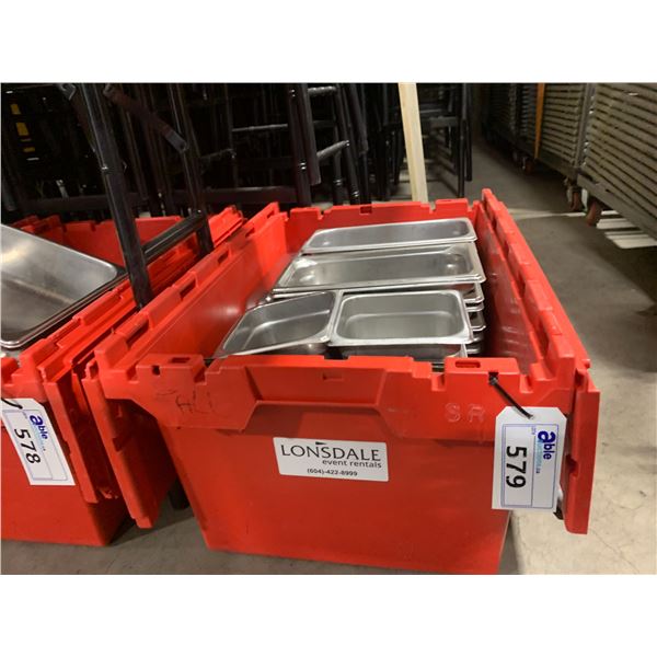 BIN OF ASSORTED STAINLESS COMMERCIAL RESTAURANT INSERTS *BIN INCLUDED*