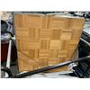 Image 3 : TEAK INTERLOCKING DANCE FLOOR PANELS ON MOBILE CART *CART INCLUDED*