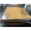 Image 3 : TEAK INTERLOCKING DANCE FLOOR PANELS ON MOBILE CART *CART INCLUDED*
