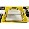 Image 2 : 4 PLASTIC CRATES OF 10"W RECTANGLE COMMERCIAL RESTAURANT APPETIZER PLATES *PLASTIC CRATES INCLUDED*