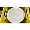 Image 2 : 3 PLASTIC CRATES OF 10.5" ROUND COMMERCIAL RESTAURANT SILVER RIMMED DINNER PLATES