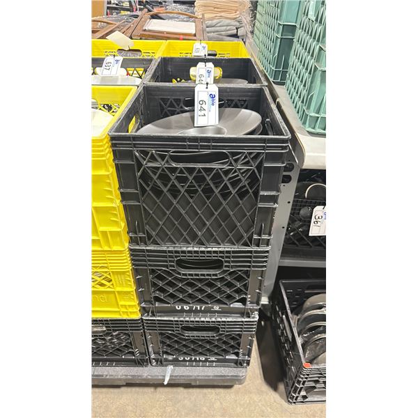 3 PLASTIC CRATES OF 11 1/2" BLACK COMMERCIAL RESTAURANT SOUP PLATES *PLASTIC CRATES INCLUDED*