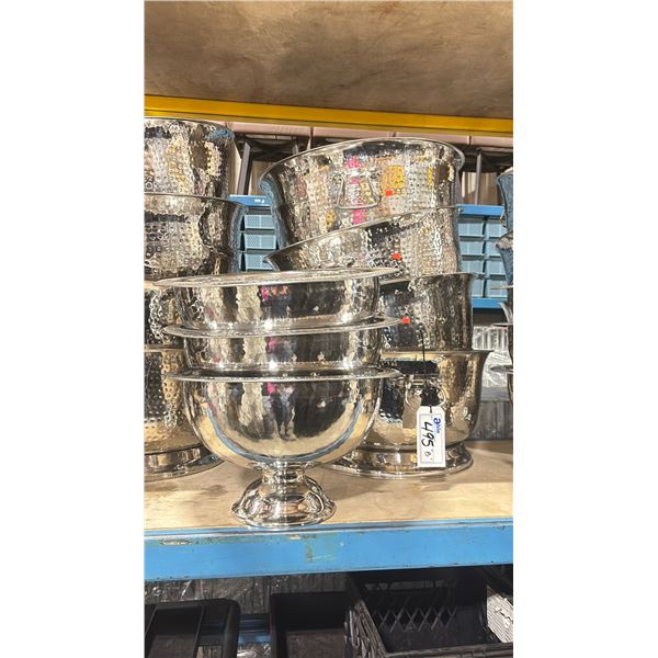 4- XL HAMMERED STAINLESS STEEL DOUBLE WALL ICE MERCHANDISERS & 3
