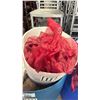 Image 2 : BARREL FULL OF ASSORTED SIZE/LENGTH/COLOR BANQUET LINENS *BARREL INCLUDED*