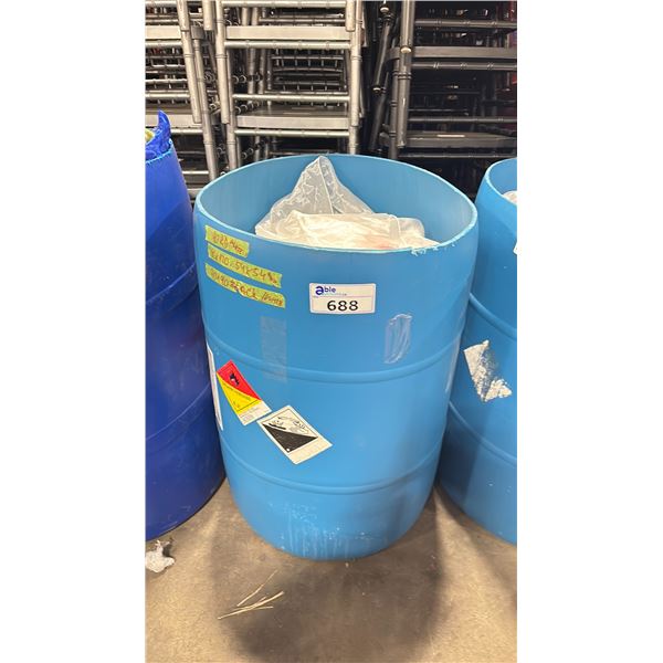 BARREL FULL OF ASSORTED SIZE/LENGTH/COLOR BANQUET LINENS *BARREL INCLUDED*