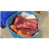 Image 2 : BARREL FULL OF ASSORTED SIZE/LENGTH/COLOR BANQUET LINENS *BARREL INCLUDED*
