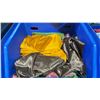 Image 2 : LARGE BLUE BIN FULL OF ASSORTED SIZE/LENGTH/COLOR BANQUET LINENS *BIN INCLUDED*
