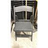 Image 2 : STACK OF 14 BLACK PLASTIC FOLDING EVENT CHAIRS ON MOBILE CHAIR CART * CART INCLUDED *