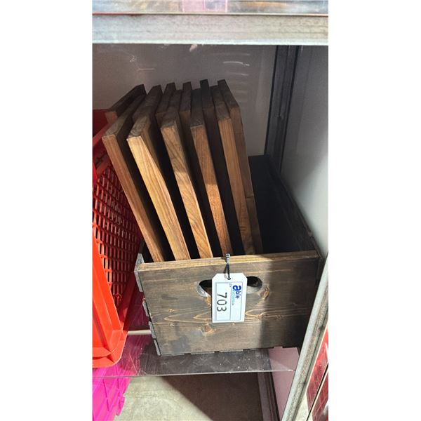 CRATE OF NATURAL WOOD CUTTING BOARDS *CRATE INCLUDED*
