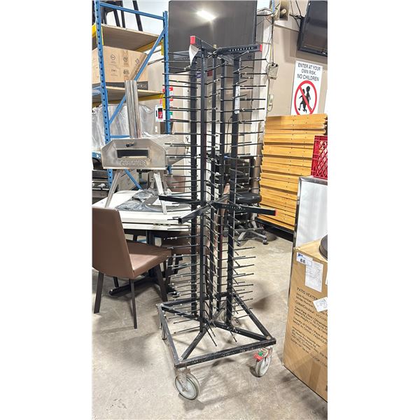 JACKSTACK BLACK METAL COMMERCIAL MOBILE PLATE RACK - 23"W X 23"D X 70"H