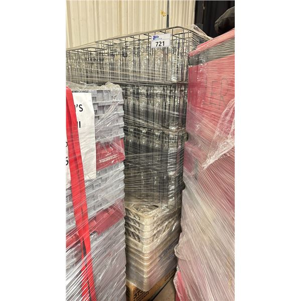 PALLET OF COMMERCIAL RESTAURANT TRAYS OF 14 OZ STEMMED BEER GLASSES & CHAMPAGNE FLUTES & LIBBYS