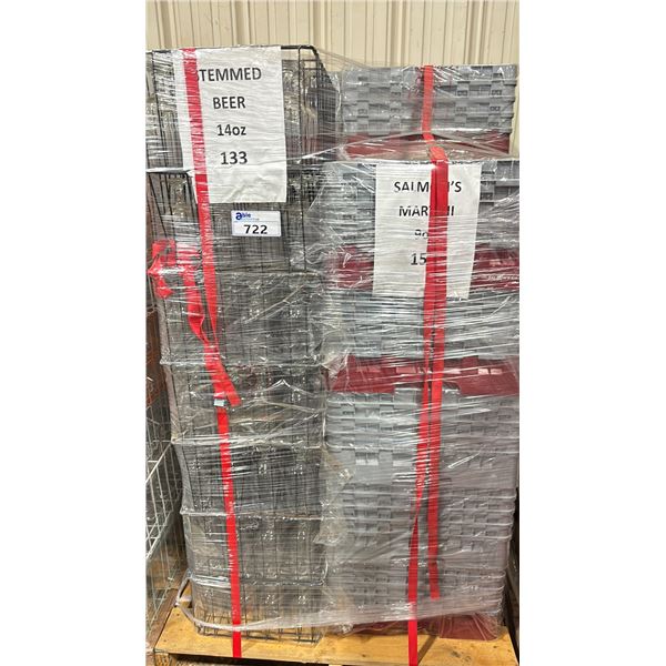 PALLET OF COMMERCIAL RESTAURANT TRAYS OF 14 OZ STEMMED BEER GLASSES & 19 OZ BEER GLASSES
