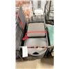 Image 2 : MOBILE CART OF 12 BLACK METAL FRAMED PADDED COMMERCIAL EVENT FOLDING CHAIRS *CART INCLUDED*