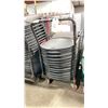 Image 3 : MOBILE CART OF 12 BLACK METAL FRAMED PADDED COMMERCIAL EVENT FOLDING CHAIRS *CART INCLUDED*