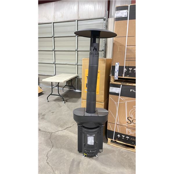 QSTOVES Q-FLAME Q05X BLACK OUTDOOR WOOD PELLET PATIO HEATER *IN BOX*