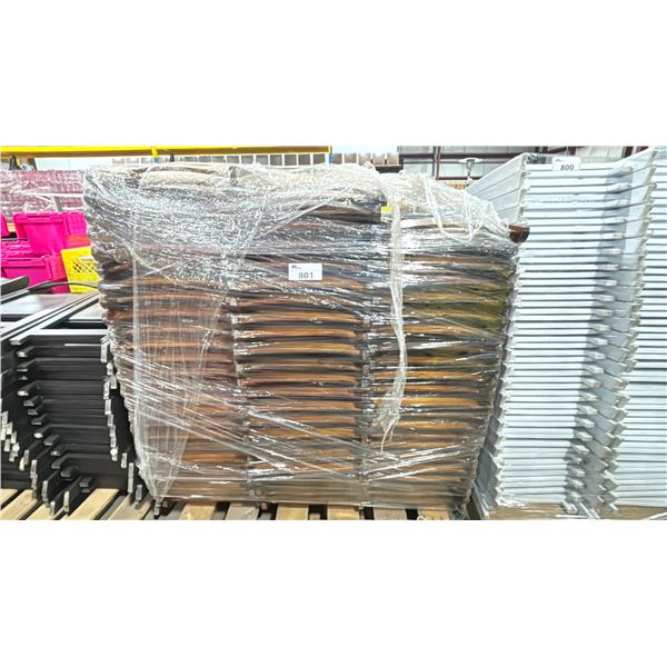 PALLET OF 70 DARK WOOD WOODEN FOLDING EVENT CHAIRS