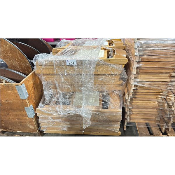 PALLET OF 30 NATURAL WOOD FOLDING EVENT CHAIRS
