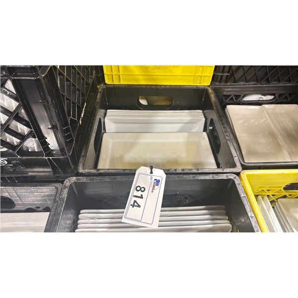 3 CRATES OF WHITE 12" COMMERCIAL RESTAURANT RECTANGULAR PLATES *CRATES INCLUDED*
