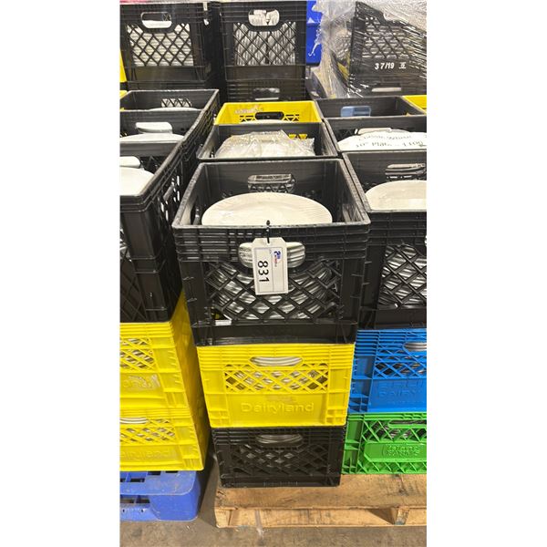 9 CRATES OF WHITE 10  COMMERCIAL RESTAURANT DINNER PLATES *CRATES INCLUDED*