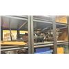Image 10 : 4 ADJUSTABLE METAL / WOOD STORAGE SHELVING UNITS, PLASTIC STORAGE SHELF & ASSORTED EVENT REPAIR
