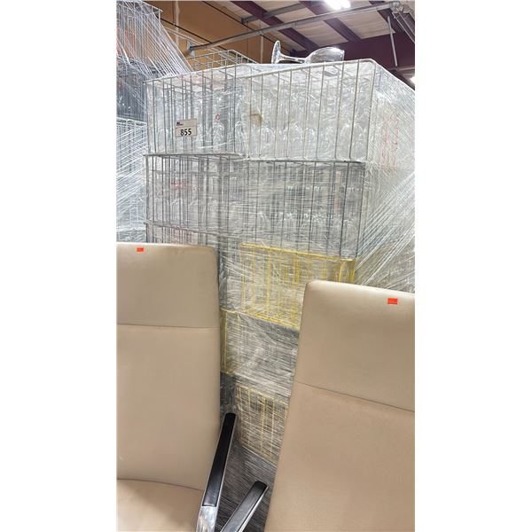 PALLET OF COMMERCIAL RESTAURANT TRAYS OF STEMMED WHITE WINE GLASSES