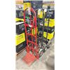 Image 1 : PAIR OF BLACK 2 WHEEL RUBBER TIRE HAND TRUCKS & A RED 2 WHEEL SOLID TIRE HAND TRUCK