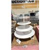 Image 2 : 5 TIER WHITE METAL DESSERT DISPLAY STAND - 22"W X 28"H