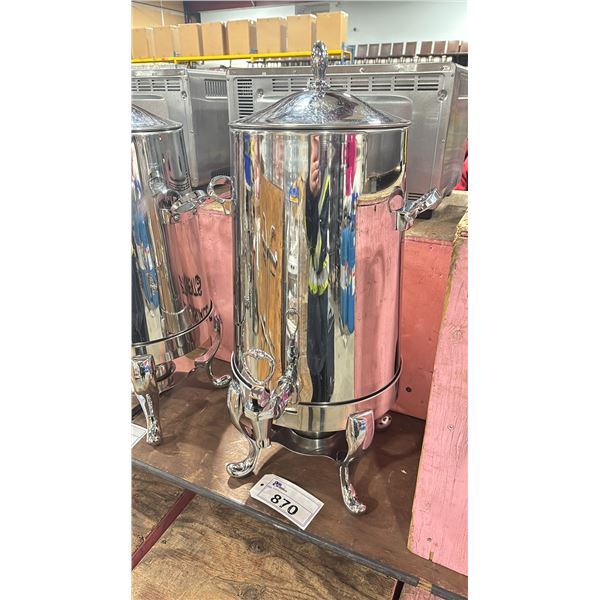 STAINLESS STEEL HEATED DRINK DISPENSER ON STAND