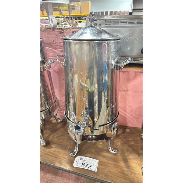 STAINLESS STEEL HEATED DRINK DISPENSER ON STAND