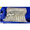 Image 3 : 4 BLUE BINS OF COMMERCIAL RESTAURANT DISH TRAYS WITH WHITE SALT/PEPPER SHAKERS & CLEAR SALT/PEPPER
