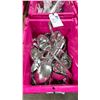 Image 2 : 4 PLASTIC FOLD TOP BINS OF ASSORTED STAINLESS STEEL LADLES, SPOONS, TONGS & JULEP CUPS