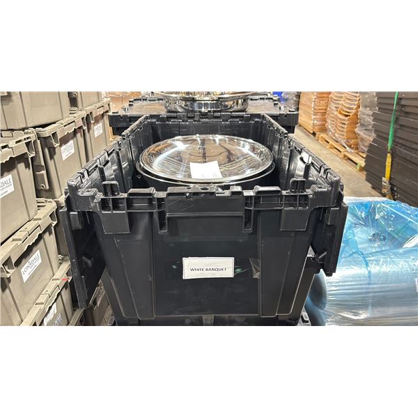 STAINLESS STEEL 15" ROUND COMMERCIAL RESTAURANT CHAFING DISH WITH BLACK FOLD TOP PLASTIC BIN