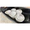 Image 2 : BLACK PLASTIC BIN OF WHITE 9 1/2" COMMERCIAL RESTAURANT DEEP BOWLS *BIN INCLUDED*