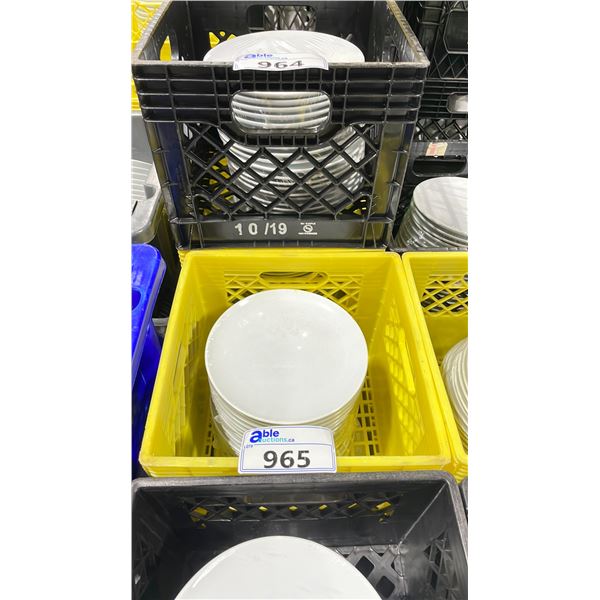 3 PLASTIC CRATES OF 9" WHITE COMMERCIAL RESTAURANT SIDE PLATES *PLASTIC CRATES INCLUDED*