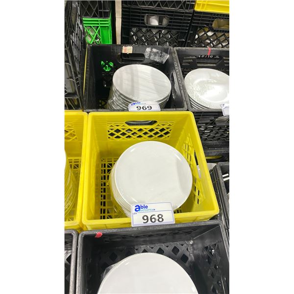 3 PLASTIC CRATES OF 9  WHITE COMMERCIAL RESTAURANT SIDE PLATES *PLASTIC CRATES INCLUDED*