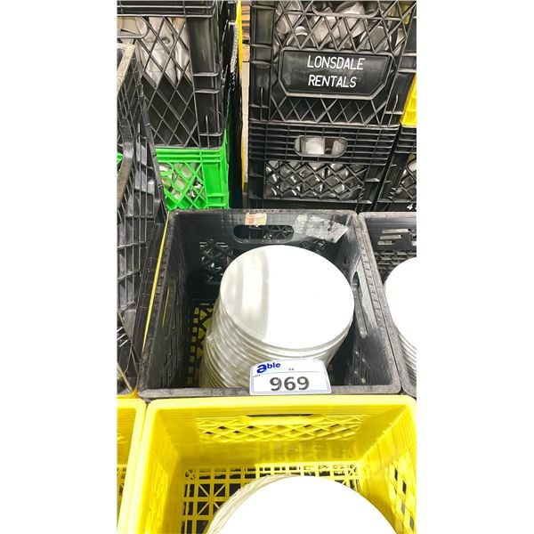 3 PLASTIC CRATES OF 9" WHITE COMMERCIAL RESTAURANT SIDE PLATES *PLASTIC CRATES INCLUDED*