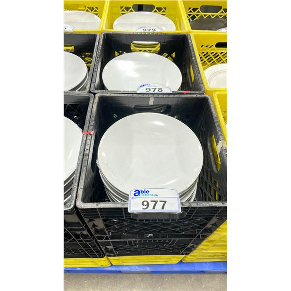 3 PLASTIC CRATES OF 11" WHITE COMMERCIAL RESTAURANT DINNER PLATES *PLASTIC CRATES INCLUDED*